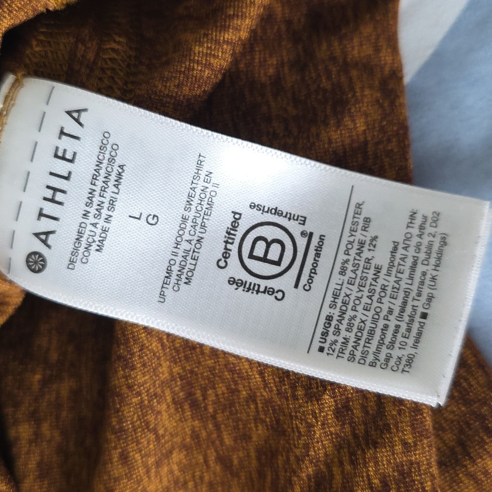 Athleta Uptempo Cowl Neck Hoodie Sweatshirt in Rich Rustic Brown - Picture 13 of 14